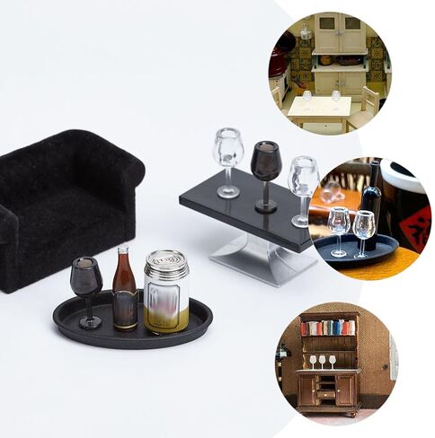 20Pcs Miniature Wine Glasses Set 1 12 Scale Dollhouse Goblet Cups Realistic Mini Cocktail Glasses for Dollhouse Accessories Photo Props and Decor in Saudi Arabia