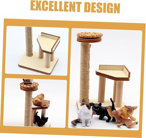 ibasenice 1set Miniature Cat Scratching Post Realistic Cat Tree Model for Dollhouse Decor for Mini House Scenes in Saudi Arabia