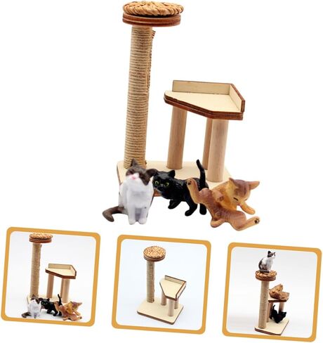 ibasenice 1set Miniature Cat Scratching Post Realistic Cat Tree Model for Dollhouse Decor for Mini House Scenes in Saudi Arabia