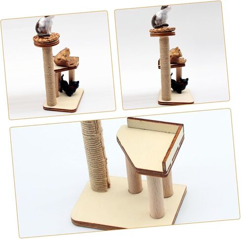 ibasenice 1set Miniature Cat Scratching Post Realistic Cat Tree Model for Dollhouse Decor for Mini House Scenes in Saudi Arabia