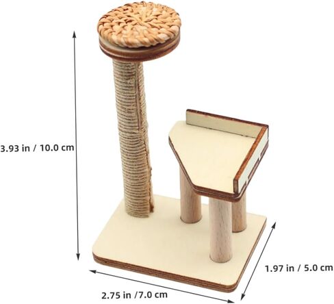 ibasenice 1set Miniature Cat Scratching Post Realistic Cat Tree Model for Dollhouse Decor for Mini House Scenes in Saudi Arabia