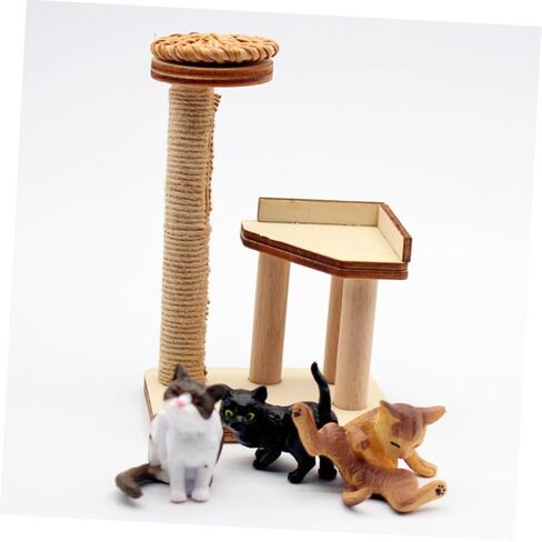 ibasenice 1set Miniature Cat Scratching Post Realistic Cat Tree Model for Dollhouse Decor for Mini House Scenes in Saudi Arabia