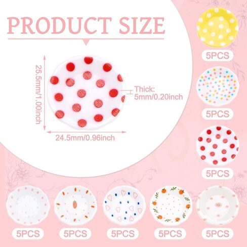 Kissiity 40Pcs Colorful Plastic Miniature Dollhouse Plates Mini Kitchen Set Fake Tableware Dishes Ornaments Miniature Things Stuff Tray Mini Model for Micro Landscape Pretending Prop Decoration Crafts in Saudi Arabia