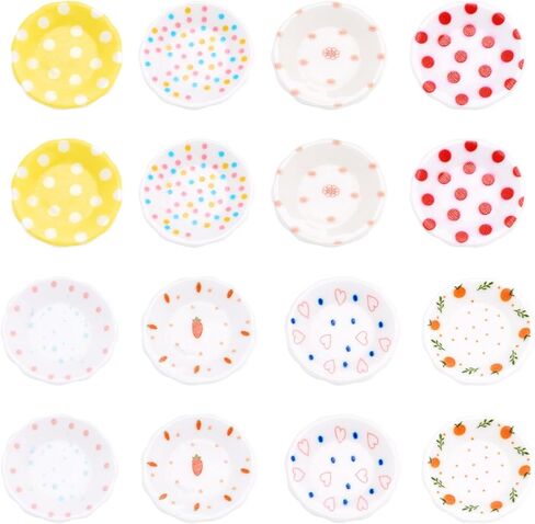 Kissiity 40Pcs Colorful Plastic Miniature Dollhouse Plates Mini Kitchen Set Fake Tableware Dishes Ornaments Miniature Things Stuff Tray Mini Model for Micro Landscape Pretending Prop Decoration Crafts in Saudi Arabia