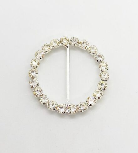 JenlyFavors 1.75 بوصة من حجر الراين الكريستالي المستدير بأبازيم شريطية (4 قطع) ديكورات مفضلة in Kuwait