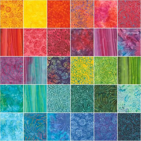 Sunburst Batiks Charm Pack by Moda; 42-5 inch Precut Fabric Quilt Squares in Saudi Arabia