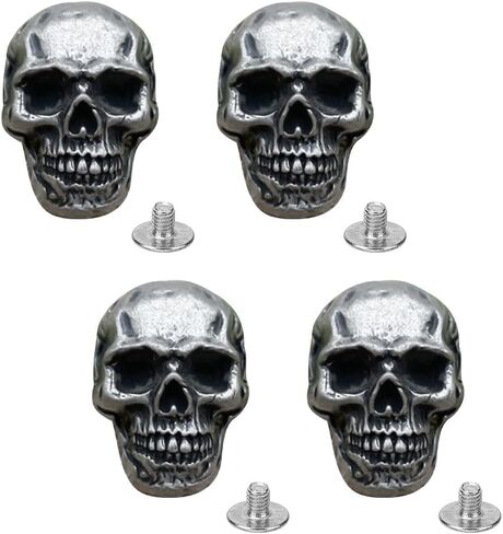 4pcs Skull Screw Back Punk Skull Head Alloy Rivets Screw Brass Screw Back Leather Crafting Skull for Bag Hat Shoe Jacket Belt Motorcycle in Saudi Arabia