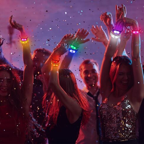 96 قطعة من أساور LED المتوهجة بالصوت، أساور مضيئة للبالغين والأطفال، تتوهج في الظلام، لوازم حفلات أعياد الميلاد، هدايا عيد الميلاد، الهالوين، الهذيان، رأس السنة، الحفلات الموسيقية in Kuwait