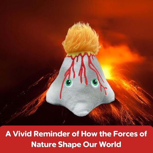 Thunderheads Volcano Plush, Earth Science Plushie with Colorful Lava and Erupting Design, Educational Fact Card STEM, goes Well with Volcano Kit, Geology Gift for Families, Friends and Adventurers in Saudi Arabia