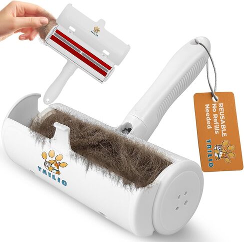 Pet Hair Remover and Reusable Lint Roller - Cat and Dog Hair Remover for Couch, Furniture, Carpet, Clothing and Bedding - Portable, Multi-Surface Fur Removal Tool (White) in Saudi Arabia