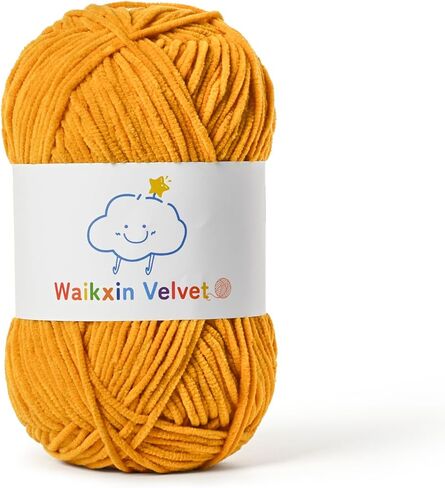 Fluffy Chenille Yarn for Crocheting，Baby Yarn for Crocheting Soft，50g/1.76oz Velvet Amigurumi Yarn ，Fingering Weight Yarns for Crocheting Baby Blankets、DIY Craft.(Light Coffee) in Kuwait