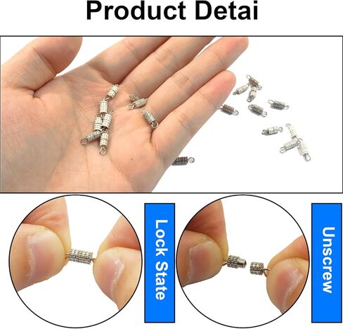 100Pcs Silver Screw Type Clasp Barrel Screw Clasps, Jewelry Making Twist Clasps Connectors, Gold Screw Barrel Clasp for Necklaces and Bracelets/DIY Enthusiasts in Saudi Arabia