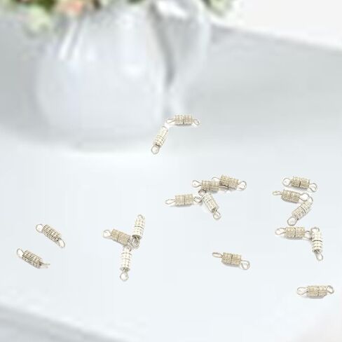 100Pcs Silver Screw Type Clasp Barrel Screw Clasps, Jewelry Making Twist Clasps Connectors, Gold Screw Barrel Clasp for Necklaces and Bracelets/DIY Enthusiasts in Saudi Arabia