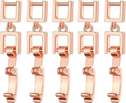 5 Pcs Simple Necklace Bracelet Extenders Alloy Extension Fold Over Clasp for Bracelet Necklace and Jewelry Making, Rose Gold in Saudi Arabia