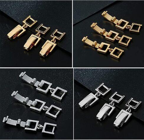 5 Pcs Simple Necklace Bracelet Extenders Alloy Extension Fold Over Clasp for Bracelet Necklace and Jewelry Making, Rose Gold in Saudi Arabia