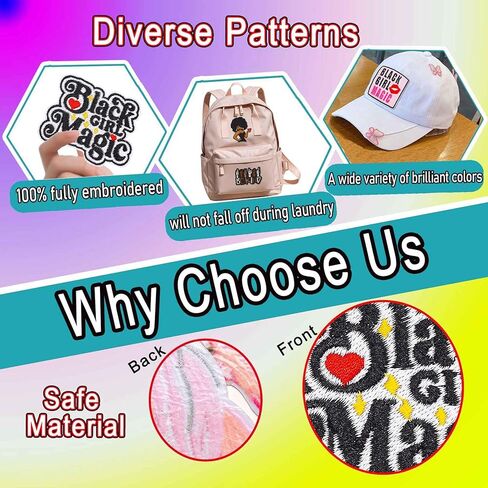 4Pcs Be Kind Black Girl Patches, Cute Black Girl Magic Embroidered Iron On Patch for Women's Clothing Jeans Bags Hats Backpacks in Saudi Arabia