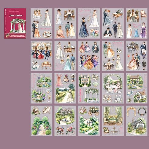 Alideco 20pcs Scrapbook Stickers Vintage Classic Literary Stories Sticker Book for Adults Sticker journaling Stickers for Scrapbooking (lvqianganni) in Saudi Arabia