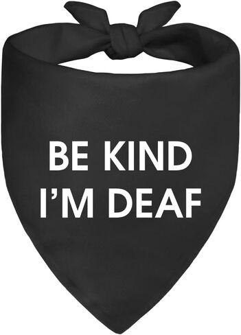 Be Kind I'm Deaf Black Dog Bandana، وشاح مثلث لطيف قابل للتعديل لسماع الكلب، وربطة عنق ملحقة لفقدان السمع على الحيوانات الأليفة ذات الاحتياجات الخاصة، لمحبي الحيوانات الأليفة من مالك الجرو in Kuwait