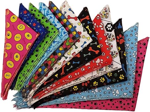 60 Assorted Paws and Bones Tieback Dog Grooming Bandanas/Groomers Bulk Package in Saudi Arabia