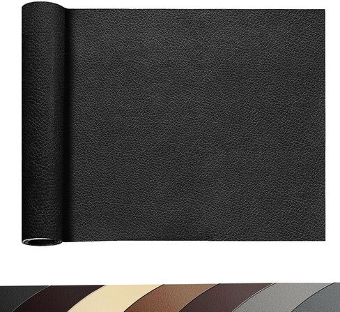 Waterproof Leather Repair Patch,23.6 × 78.7 inch Black Self Adhesive Leather Repair Tape,DIY Large Vinyl PU Patches for Furniture,Couch,Sofa,Car Seats,Office in Kuwait
