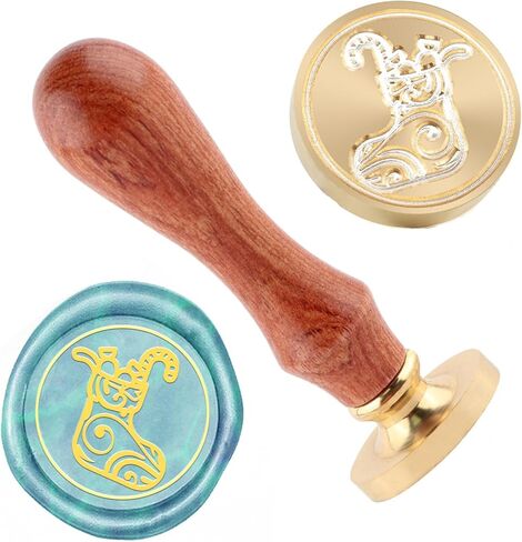 Christmas Wax Seal Stamp Merry Christmas Sealing Stamp and A Wood Handle Stamps Head for Gift Decoration Christma Cards New Year Envelopes Wax Sealing in Saudi Arabia