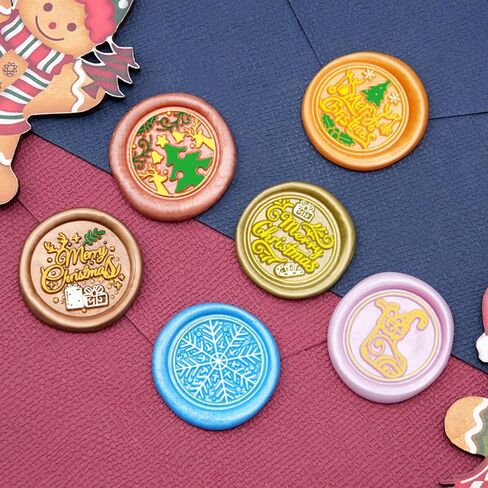 Christmas Wax Seal Stamp Merry Christmas Sealing Stamp and A Wood Handle Stamps Head for Gift Decoration Christma Cards New Year Envelopes Wax Sealing in Saudi Arabia