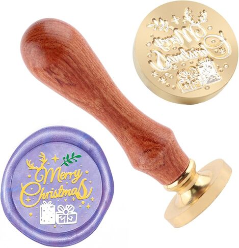 Christmas Wax Seal Stamp Merry Christmas Sealing Stamp and A Wood Handle Stamps Head for Gift Decoration Christma Cards New Year Envelopes Wax Sealing in Saudi Arabia