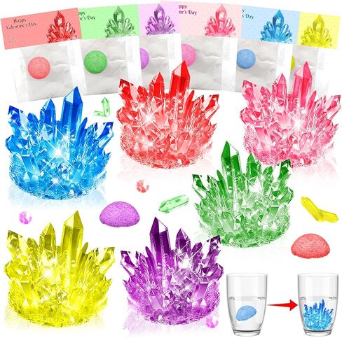 Valentines Gifts for Kids-24 Pack Crystal Growing Kits with Valentine Cards, Fun Classroom Exchange Science Gifts and Party Favors for Boys Girls Teens in Saudi Arabia
