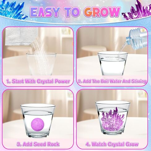 Valentines Gifts for Kids-24 Pack Crystal Growing Kits with Valentine Cards, Fun Classroom Exchange Science Gifts and Party Favors for Boys Girls Teens in Saudi Arabia