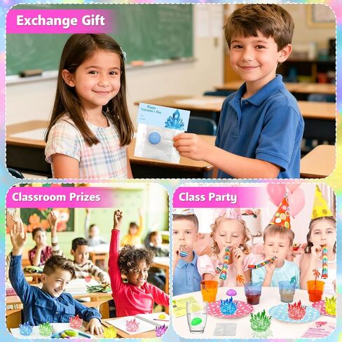 Valentines Gifts for Kids-24 Pack Crystal Growing Kits with Valentine Cards, Fun Classroom Exchange Science Gifts and Party Favors for Boys Girls Teens in Saudi Arabia