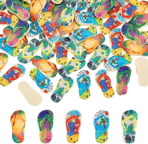 PH PandaHall 65Pcs 5 Colors Resin Cabochons Flatback Colorful Cartoon Beach Slipper Decoration Supplies for DIY Craft Hair Clip Phone Case Ornament Accessories, 29x15x6mm in Saudi Arabia
