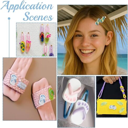 PH PandaHall 65Pcs 5 Colors Resin Cabochons Flatback Colorful Cartoon Beach Slipper Decoration Supplies for DIY Craft Hair Clip Phone Case Ornament Accessories, 29x15x6mm in Saudi Arabia
