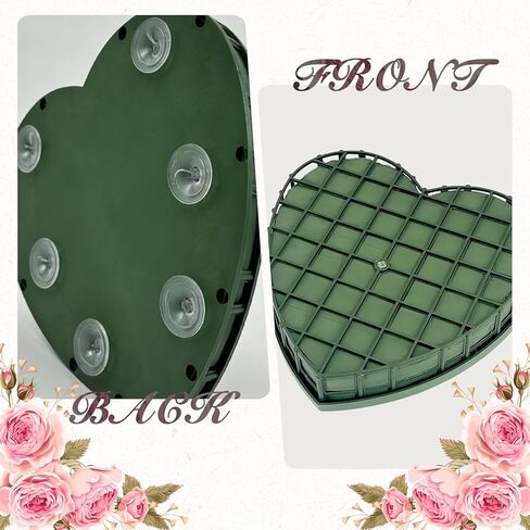 Floral Foam Cage with Suction Cup, Heart-Shaped Flower Arrangement Foam Holder for Wedding Car Decor, DIY Floristry Bouquet Fixation Base for Fresh/Silk Flowers (20x20cm) in Kuwait
