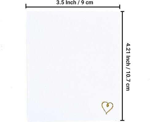RXBC2011 Thank You Cards Gold Heart Design for small business customer orders wedding boutique retail handmade Pack of 100 White folded in Saudi Arabia
