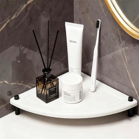 Fan-Shaped Fast Drying Diatomite Stones Sink Tray,Water Absorbing Stone Sink Caddy Kitchen,Sink Organizer Tray Fast-Drying Stone Trays for Bathroom Sink & Kitchen Counter in Saudi Arabia