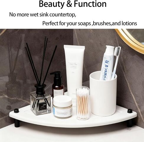 Fan-Shaped Fast Drying Diatomite Stones Sink Tray,Water Absorbing Stone Sink Caddy Kitchen,Sink Organizer Tray Fast-Drying Stone Trays for Bathroom Sink & Kitchen Counter in Saudi Arabia
