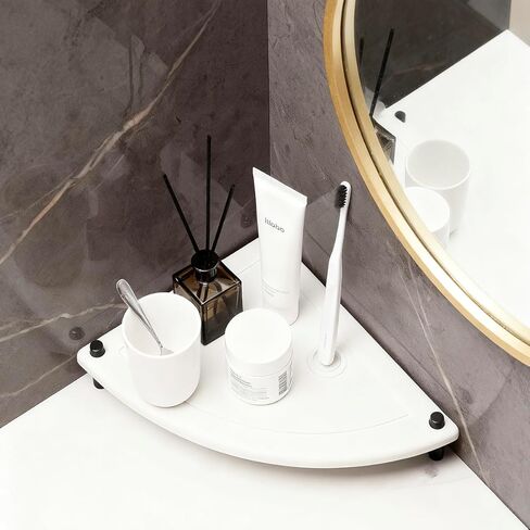 Fan-Shaped Fast Drying Diatomite Stones Sink Tray,Water Absorbing Stone Sink Caddy Kitchen,Sink Organizer Tray Fast-Drying Stone Trays for Bathroom Sink & Kitchen Counter in Saudi Arabia