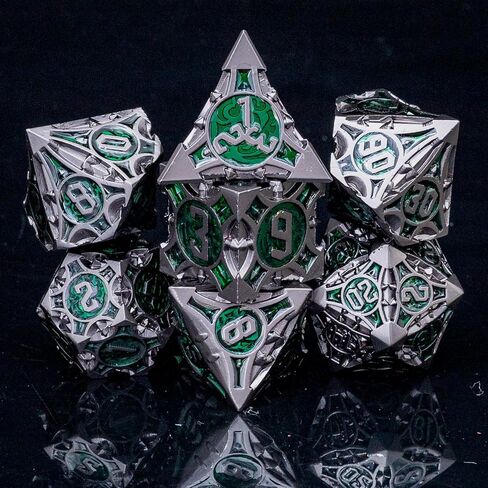 Metal DND Dice Set with A Gift Box, Blue Spike Trap Heavy Metal Dice Set, Designed for DM and D&D RPG Player, Perfect for Dungeons and Dragons, MTG, Role Playing Games Accessories in Saudi Arabia