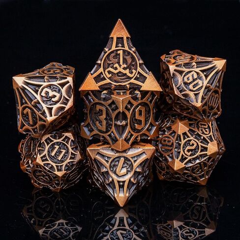 Metal DND Dice Set with A Gift Box, Blue Spike Trap Heavy Metal Dice Set, Designed for DM and D&D RPG Player, Perfect for Dungeons and Dragons, MTG, Role Playing Games Accessories in Saudi Arabia