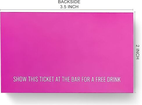 RXBC2011 Cheers Drink Card Have a drink on us token Beverage voucher Wedding Party Celebration Pink 2x3.5 Inch Pack of 100 in Saudi Arabia