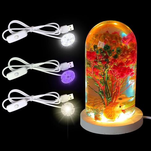 3Pcs Resin Silicone Mold Project Accessories USB Circular Light Strip for DIY Luminous Epoxy Casting Craft Desktop Ornaments Table Home Decorations in Saudi Arabia