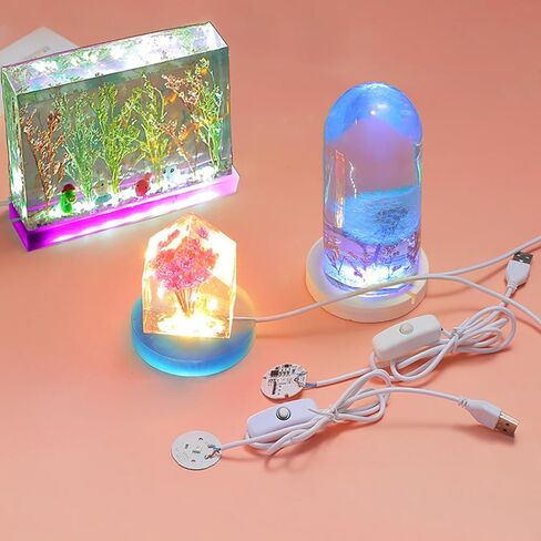 3Pcs Resin Silicone Mold Project Accessories USB Circular Light Strip for DIY Luminous Epoxy Casting Craft Desktop Ornaments Table Home Decorations in Saudi Arabia
