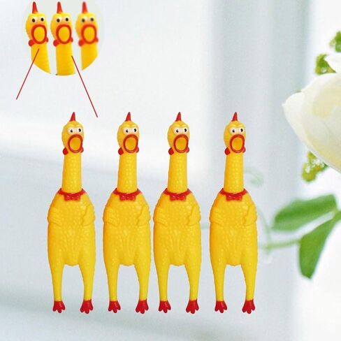 1 Pc Yellow Rubber Squeezing Screaming Chicken Toy for Pets – Dog Chew Toy MiniaturesSuper Durable Funny Novelty and Gag Toys in Saudi Arabia