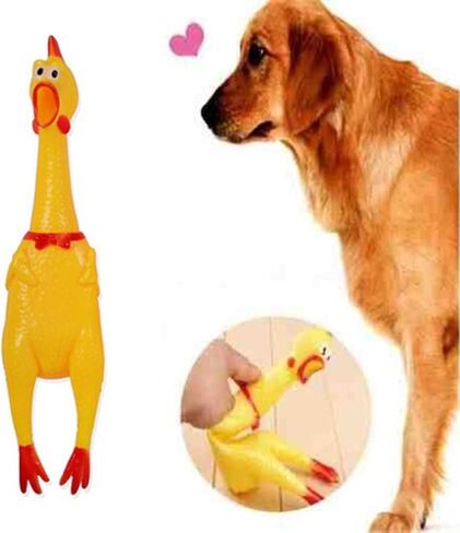 1 Pc Yellow Rubber Squeezing Screaming Chicken Toy for Pets – Dog Chew Toy MiniaturesSuper Durable Funny Novelty and Gag Toys in Saudi Arabia