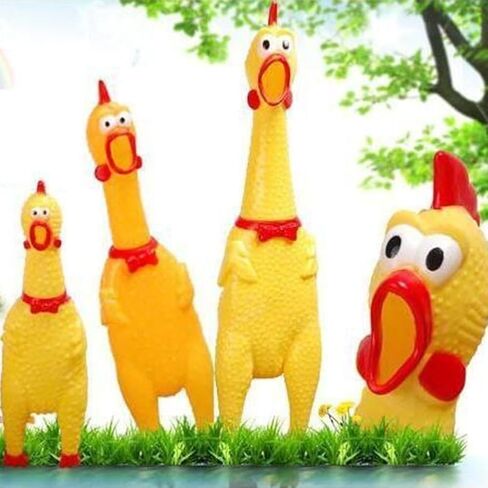 1 Pc Yellow Rubber Squeezing Screaming Chicken Toy for Pets – Dog Chew Toy MiniaturesSuper Durable Funny Novelty and Gag Toys in Saudi Arabia