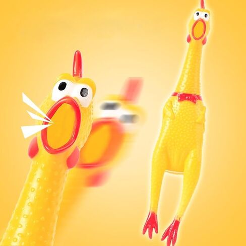 1 Pc Yellow Rubber Squeezing Screaming Chicken Toy for Pets – Dog Chew Toy MiniaturesSuper Durable Funny Novelty and Gag Toys in Saudi Arabia