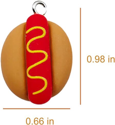 NIIIYTYB 20pcs Mini Hotdogs Food Beads and Resin Charms for Jewelry Making Hot Dog Charms for Bracelets Necklaces Keychains and Decorations Bulk DIY Accessories for Creative Craft Projects in Saudi Arabia