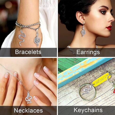 KitBeads 80 قطعة أنماط مختلطة ثعبان التبت السحر العتيقة الفضة الحيوان هالوين كوبرا سحر لصنع المجوهرات أساور قلادة السائبة in Saudi Arabia