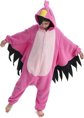 OGU' DEAL Pink Flamingo Costume kids Halloween Costume Girls Onesie One Piece Pajamas Funny Halloween Christmas Costume in Saudi Arabia