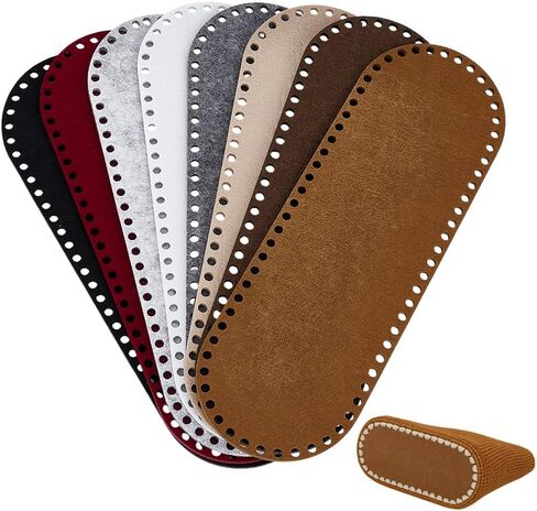 PH PandaHall 8pcs Oval Bag Bases for Crochet Felt Crochet Bag Bottom Base, 8 Colors Knitting Purse Bottom Shaper Pad with Holes for DIY Tote Purse Shoulder Crossbody Making, 11.8x3.9inch in Kuwait